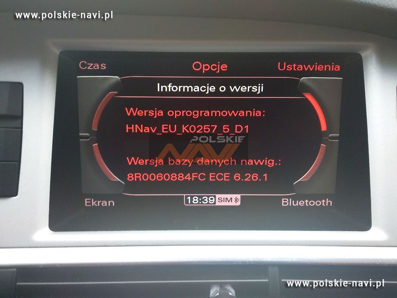 AUDI MMI 3G High Tłumaczenie nawigacji - Polskie menu